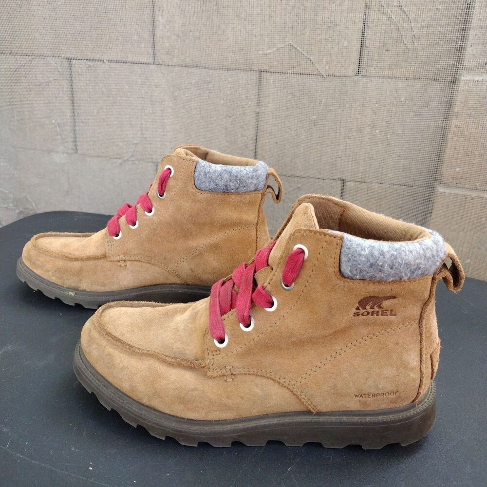 Sorel Madson Waterproof Moc Toe Brown Suede Hiking Outdoor Boots Kids Size 2